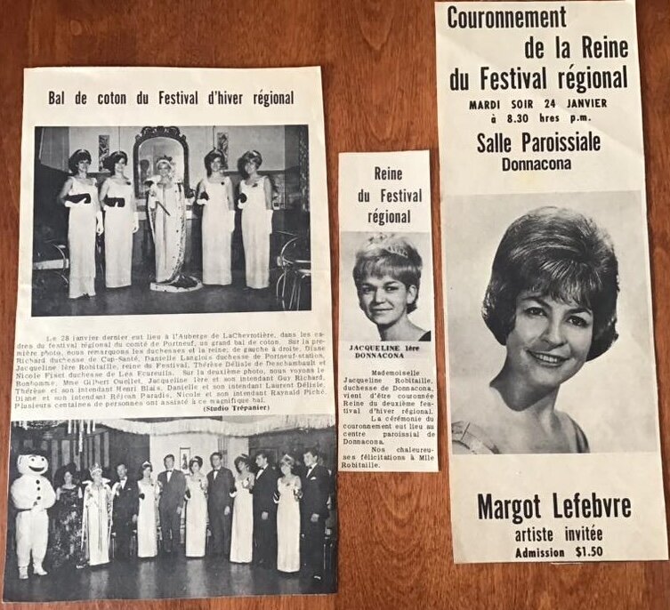 Différentes coupures de journaux de 1967. Source: Nicole Fiset, duchesse de 1966