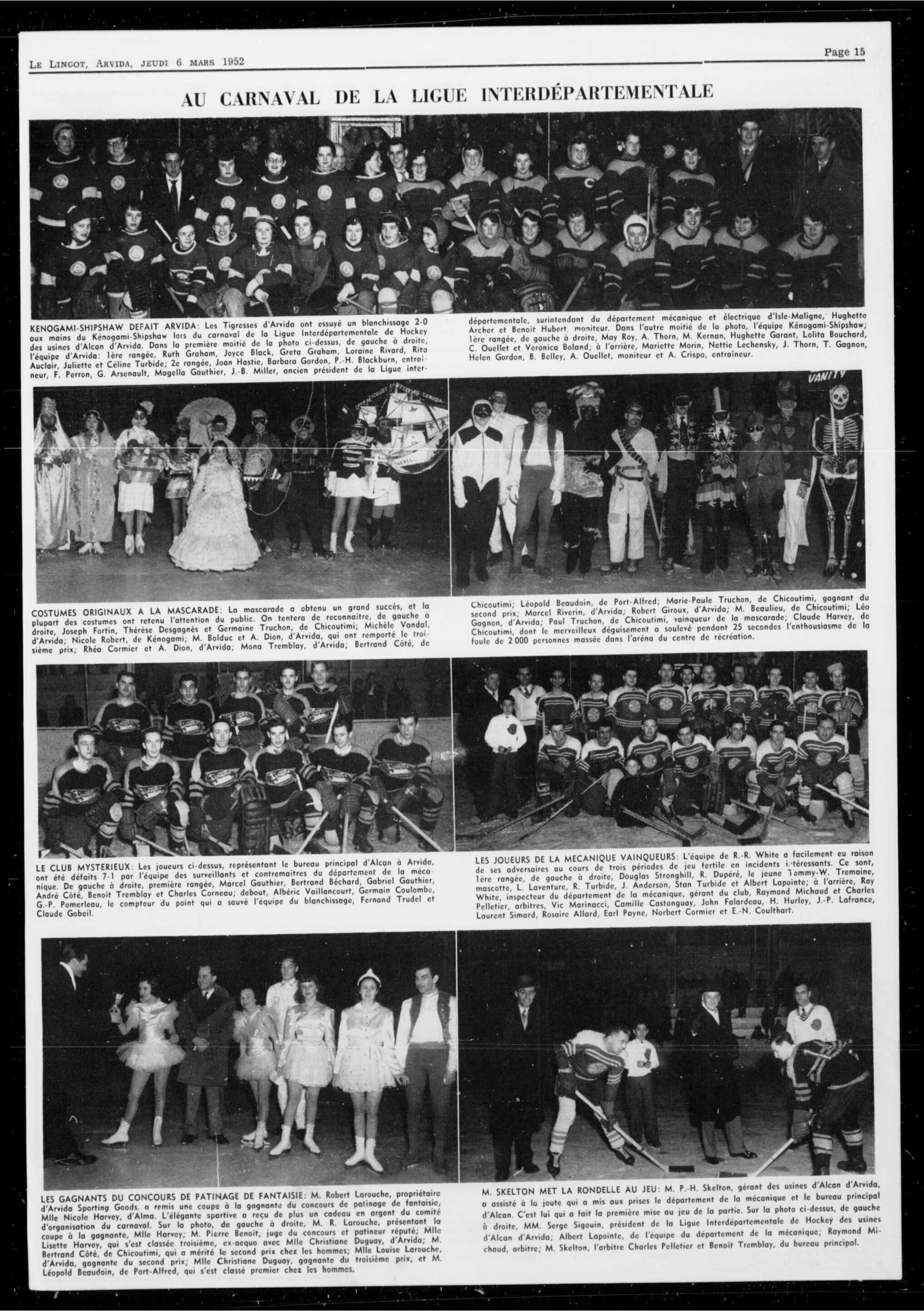 Le Lingot, un journal du Saguenay, 1er mars 1952, page 15
