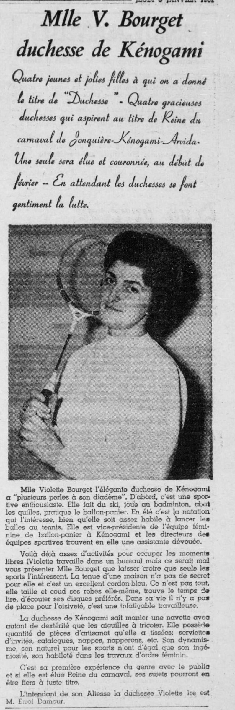 Le Lingot, un journal du Saguenay, 1er janvier 1961, page 8