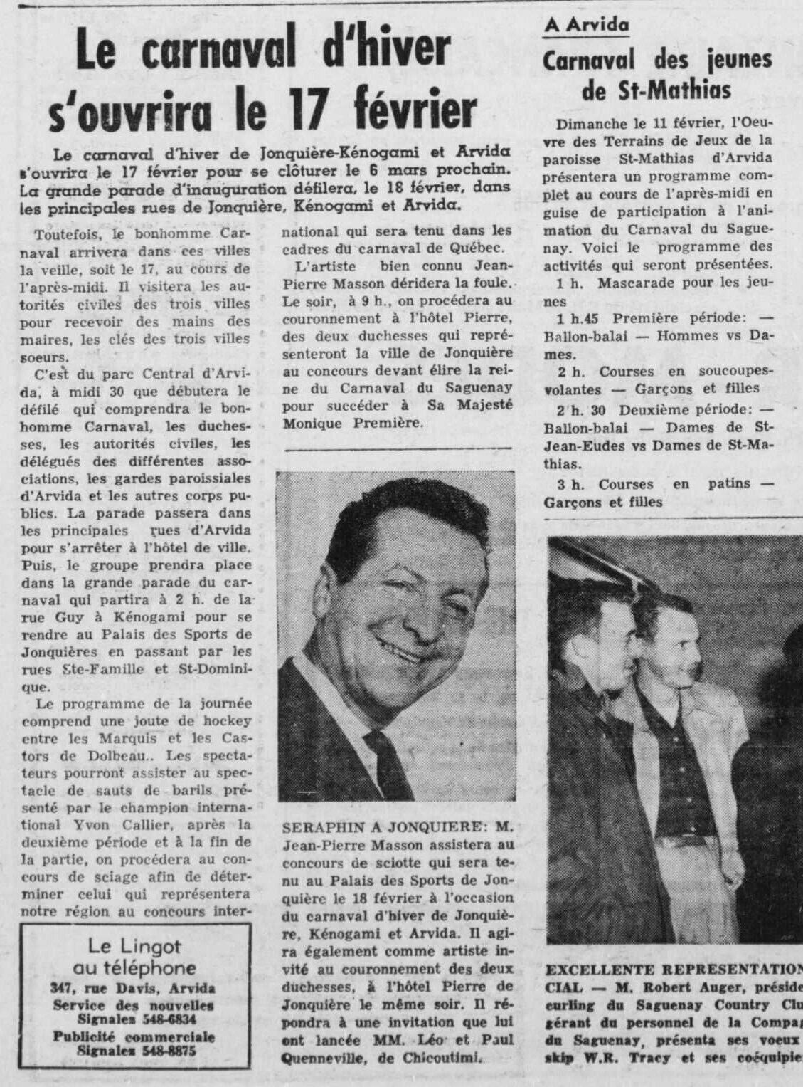 Le Lingot un journal du Saguenay, 1 février 1962, page 23