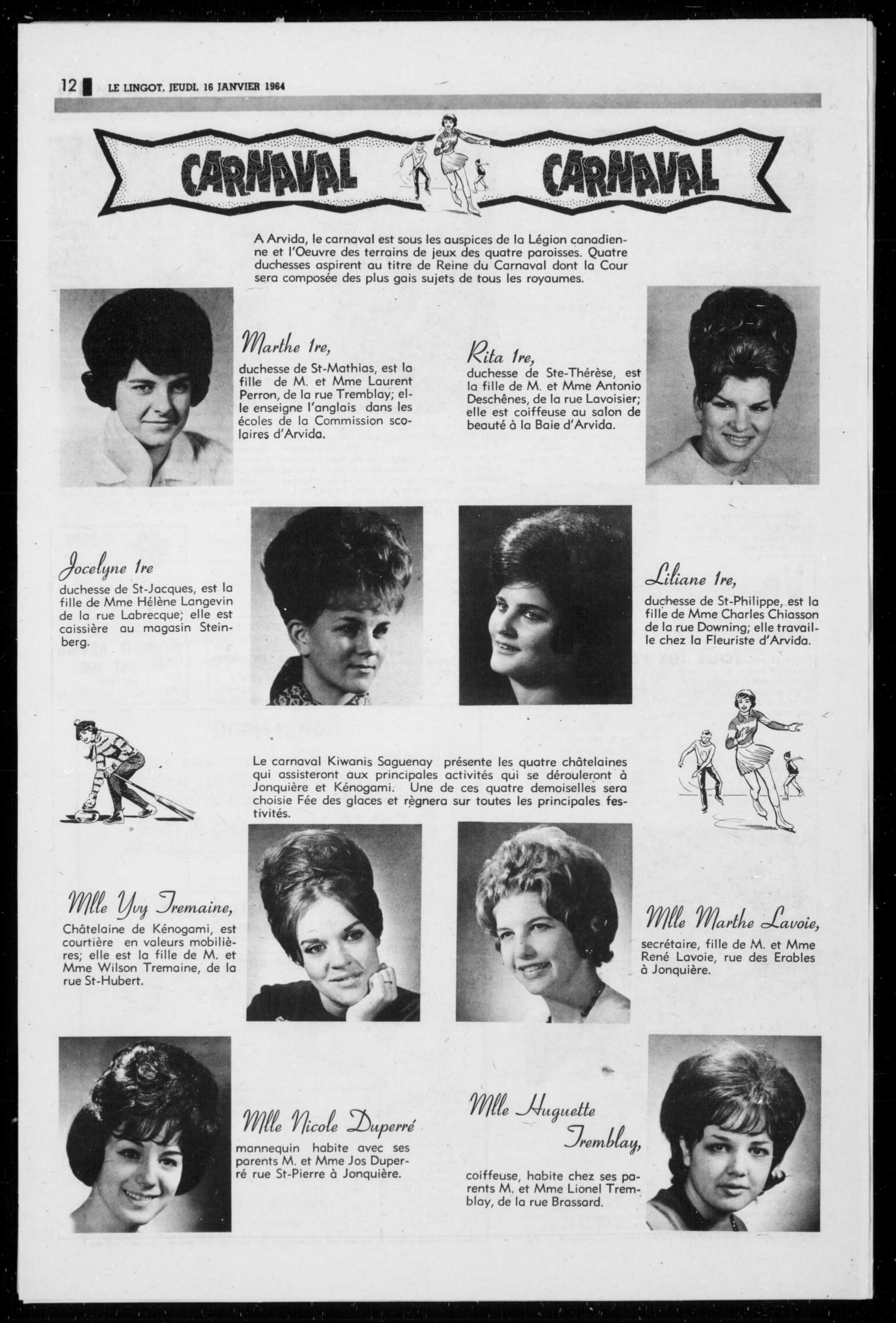 Le Lingot, un journal du Saguenay, 16 janvier 1964, page 12