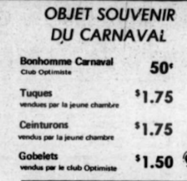 Source: La revue de la Gatineau, 2 février 1972